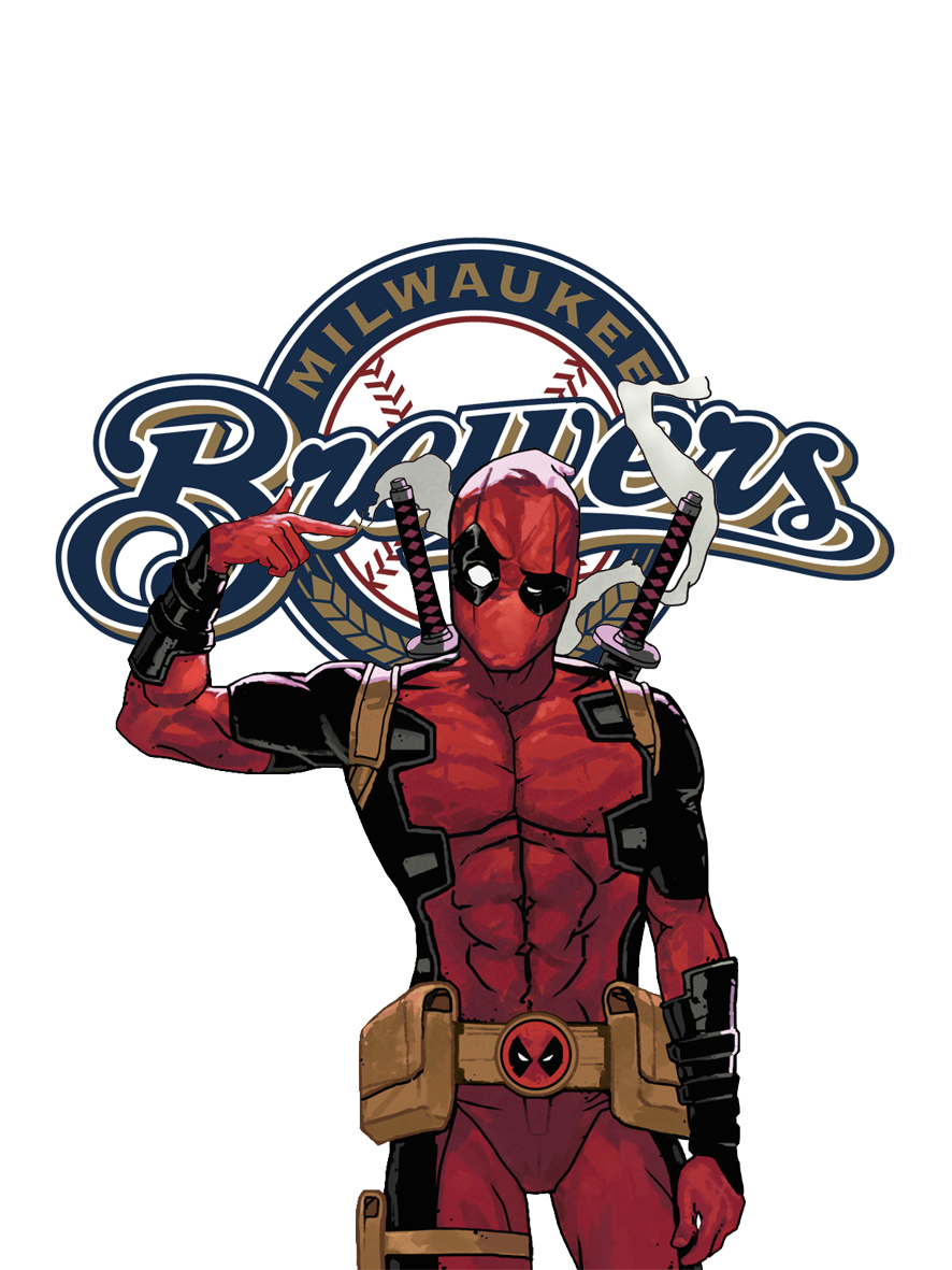 Milwaukee Brewers Deadpool Logo vinyl decal